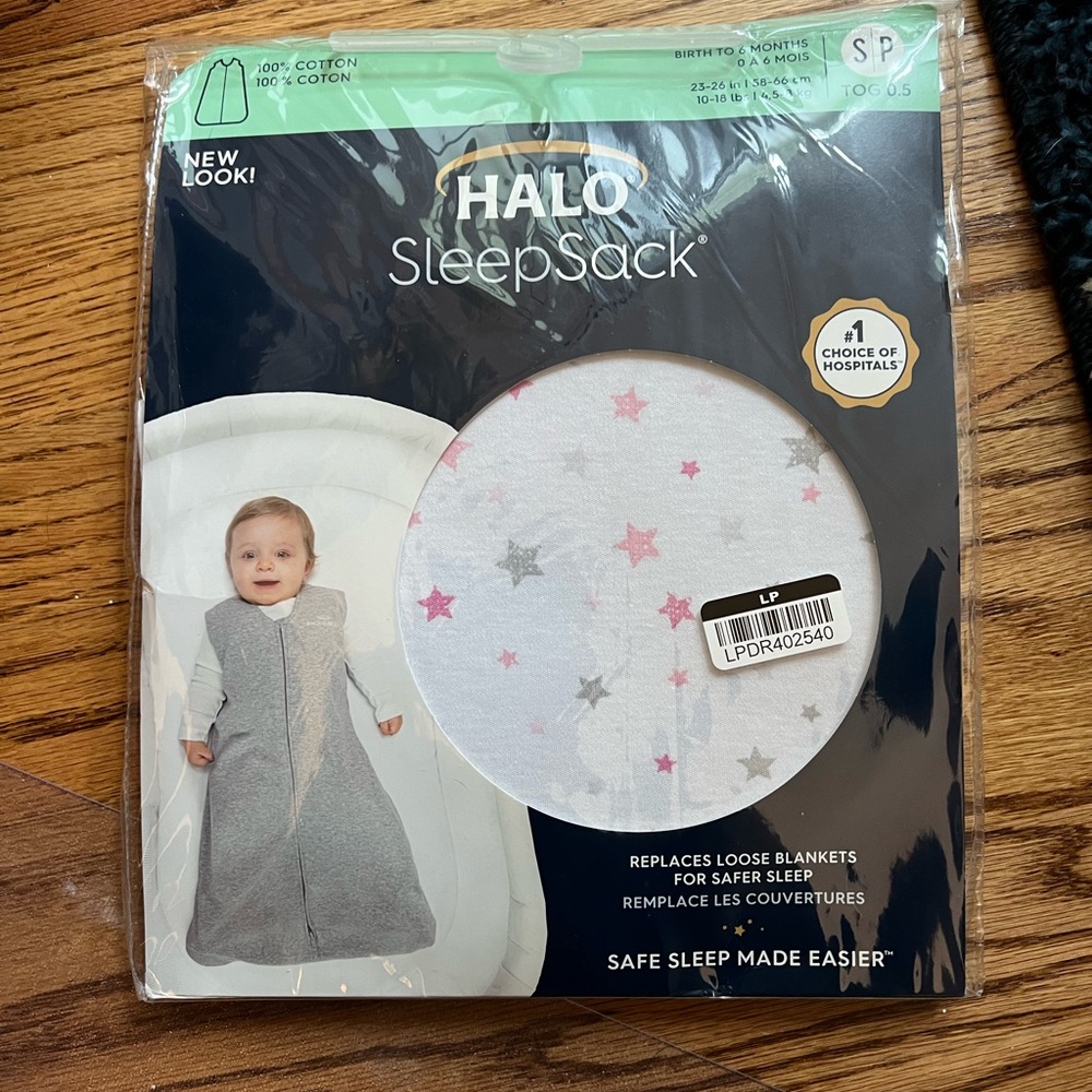 HALO Innovations Sleepsack 100% Cotton Wearable Blanket - Twinkle Pink - Small